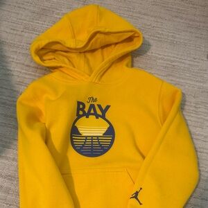 Warriors Kids Yellow Hoodie with Bay Print